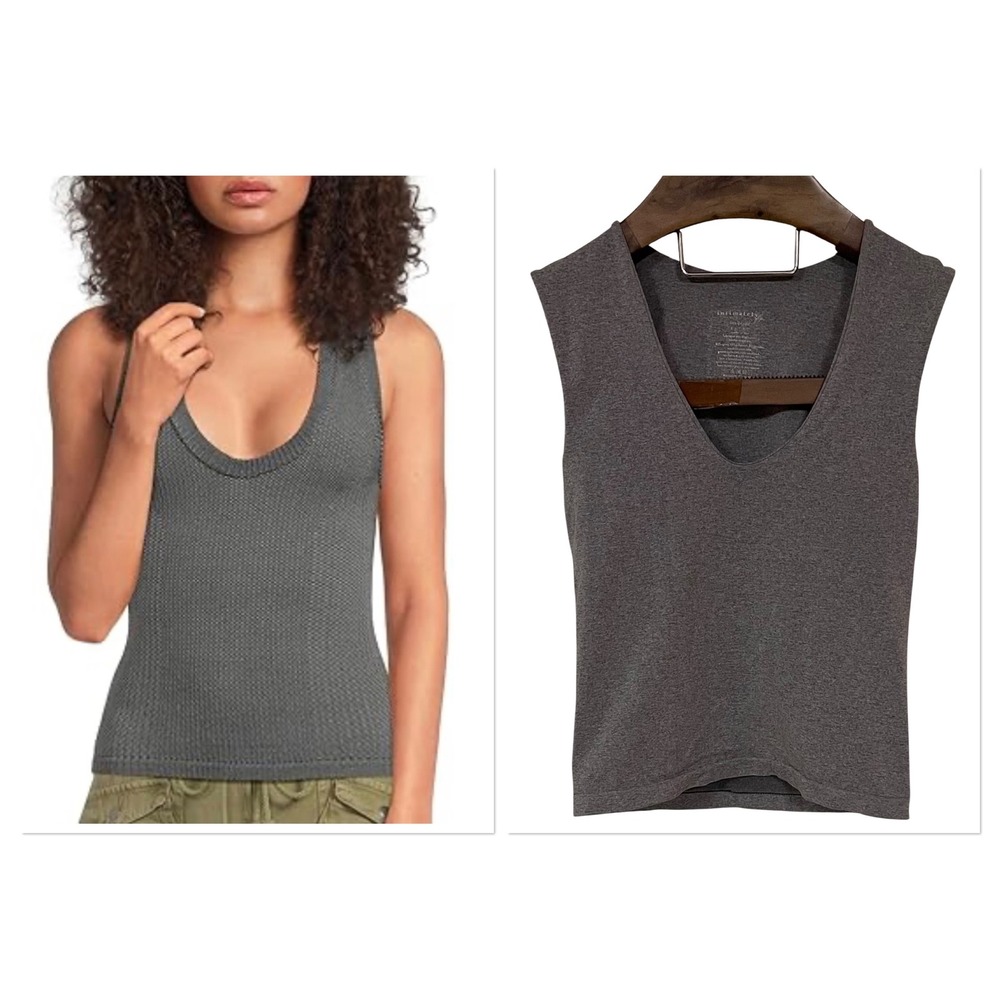 Intimately‎ Free People Womens Seamless Scoop Neck Tank Top Gray Size M/L